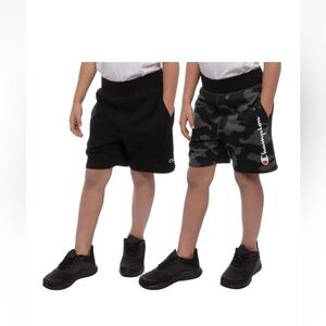 Champion kids 2 -pc French terry shorts camo gray/black size small 7/8
